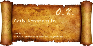 Orth Konstantin névjegykártya